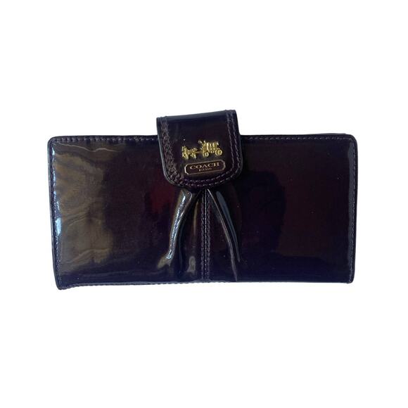 Coach Madison Patent Leather Slim Skinny Travel ID Wallet - Picture 1 of 5